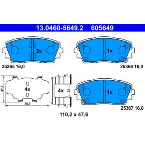 Set di pastiglie freno TRW GDB3535, anteriore per KIA