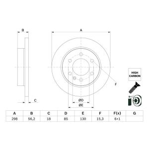 Disco de freno BOSCH 0 986 479 H07