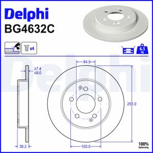 Disco freno DELPHI BG4632C, 2 piezas