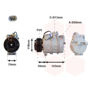 Compressor, ar condicionado VAN WEZEL 3700K357