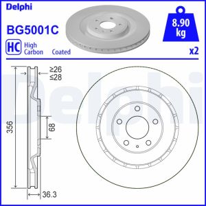 Disco de freno DELPHI BG5001C
