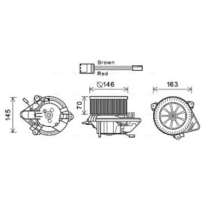 Motor elétrico, ventilador interior AVA COOLING CN8294