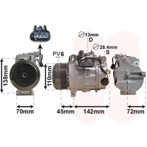 Kompressor för luftkonditionering VAN WEZEL 3000K682