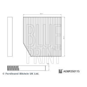 Filtro, ar do habitáculo  BLUE PRINT ADBP250115