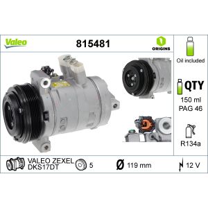 Compressor, ar condicionado VALEO ORIGINS NEW O.E. TECHNOLOGIE VALEO 815481