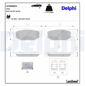 Jogo de pastilhas para travão de disco DELPHI LP5089EV