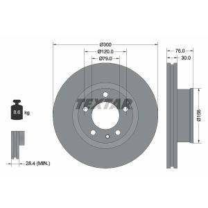 Disque de frein TEXTAR 92037500 avant, ventilé, 1 Stück