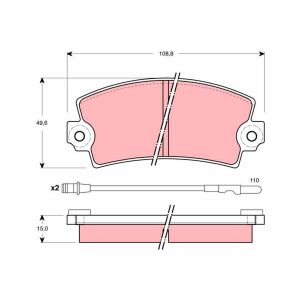 Conjunto de pastilhas de travão TRW GDB1303, frente