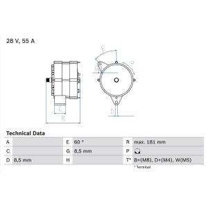 Drehstromgenerator BOSCH 0 986 034 430