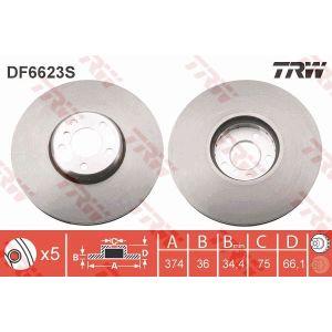 DoppelRemschijf TRW DF6623S