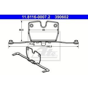 ATE 11.8116-0007.2 Feder Bremssattel