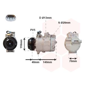 Compresor, aire acondicionado VAN WEZEL 3700K356