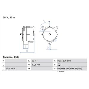 Drehstromgenerator BOSCH 0 986 037 440