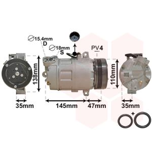 Compressor, ar condicionado VAN WEZEL 0600K395