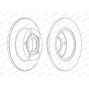 Remschijf FERODO DDF1033C achter, compleet, 2 stuk