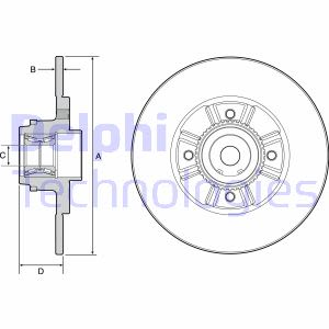 Disco de freno DELPHI BG9114RS trasero, macizo, 1 Pieza