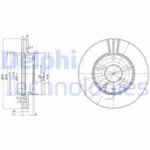 Jarrulevy DELPHI BG3531 etupuolella/tuuletettu/2 kpl