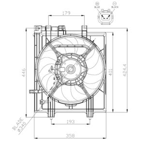 Koelventilatorwiel, motorkoeling NRF 47936