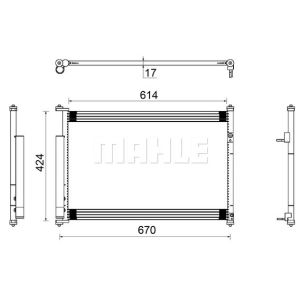 Condensador, aire acondicionado BEHR MAHLE AC 490 000S