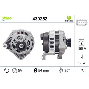 Alternatore, generatore VALEO 439252