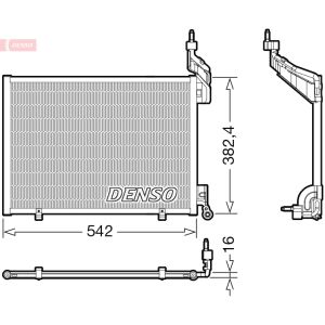 Condensador, sistema de ar condicionado DENSO DCN10048