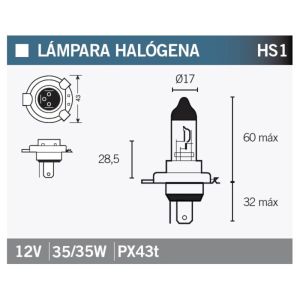 Lâmpada de halogéneo VICMA HS1 12V/ 35W/35W