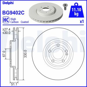 Disco de freno DELPHI BG9402C