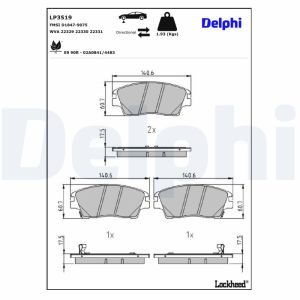 Bremsbelagsatz DELPHI LP3519, Vorne