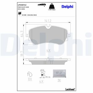 Conjunto de pastilhas de travão DELPHI LP3367LC