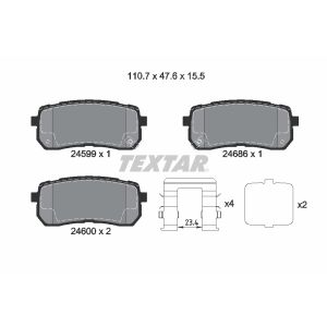 Bremsbelagsatz TEXTAR 2459904, Hinten