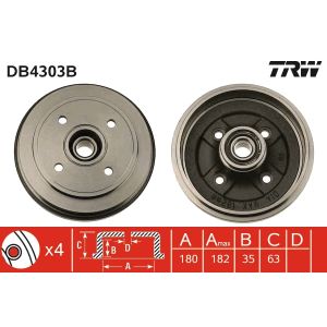 Tambour de frein TRW DB4303B