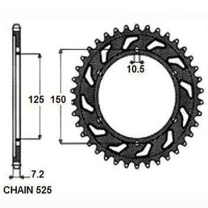 Couronne moto arrière SUNSTAR SUNR1-4553-42