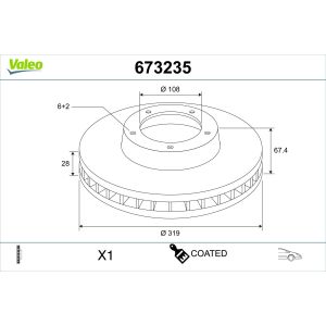 Bremsscheibe VALEO 673235