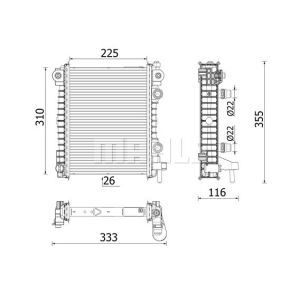 Radiator, motorkoeling MAHLE CR 2706 000P