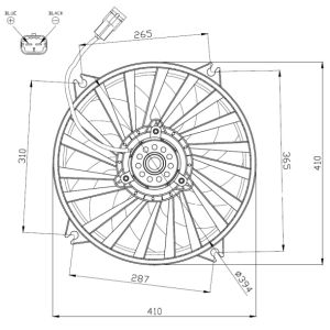 Ventilador, arrefecimento do motor NRF 47962