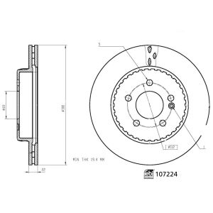 Disco de travão FEBI 107224, 1 Peça