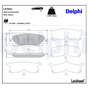 Jeu de garnitures de frein DELPHI LP3961