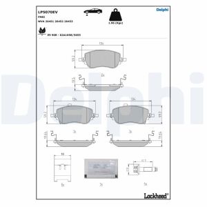 Set di pastiglie freno, freno a disco DELPHI LP5070EV