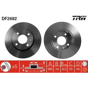 Disco de travão TRW DF2682