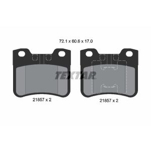 Jeu de plaquettes de frein à disque TEXTAR 2185701, Avant