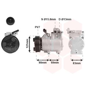 Compressor, ar condicionado VAN WEZEL 8200K258