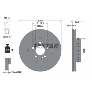Disque de frein TEXTAR 92343625, 1 pièce