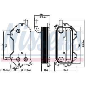 Radiatore olio, olio motore NISSENS 91117