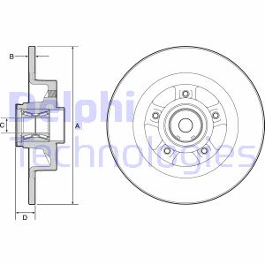 Disco de freno DELPHI BG9115RS hinten, macizo, 1 Pieza