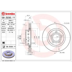 Remschijf BREMBO 09D23011 terug, geventileerd, sterk verkoold, 1 stuk