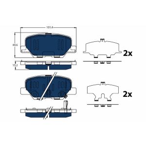 Kit de plaquettes de frein, frein à disque TRW GDB3583BTE, Avant