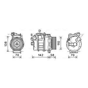 Compressor, ar condicionado AVA COOLING BWAK496