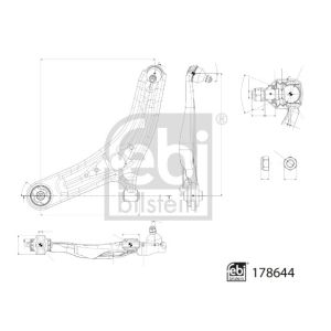 Draagarm, wielophanging FEBI BILSTEIN 178644 Vooras, links, voorkant