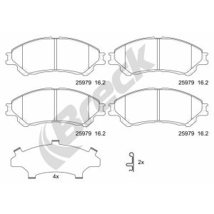 Kit de plaquettes de frein, frein à disque BRECK 25979 00 701 00, Avant