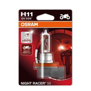 Lâmpada de halogéneo OSRAM H11 Night Racer 50% Moto 12V, 55W